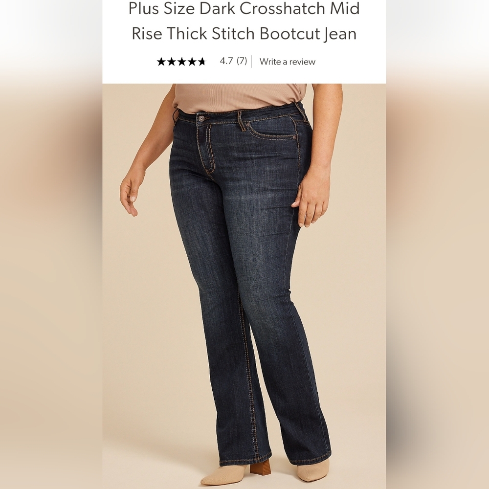 Maurices Plus Size Dark Blue Bootcut Jeans